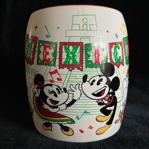 Disney Parks Mexico Epcot Mickey Friends & Three Caballeros Ceramic Coffee Mug